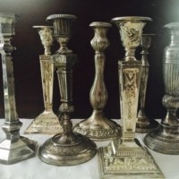 Vintage Tall Silverplate Candle Holders