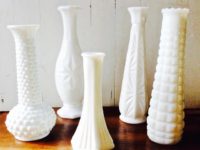 Vintage Milk Glass Bud Vases