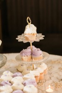 Wedding Dessert Table with Vintage Glass Tiered Stand