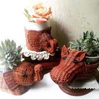 Vintage Animal Baskets with Plants