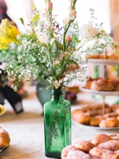 Vintage Green Bottle Vase