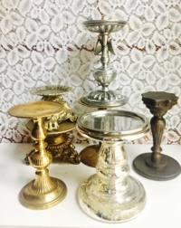 Assorted Vintage Pillar Candle Holders