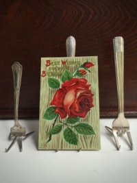 Vintage Postcards with Fork Stands