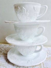 Vintage Milk Glass Coffee Cups