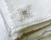 Stack of Vintage Embroidered Tea Napkins