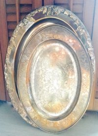 Vintage Oval Silverplate Trays