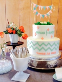 Vintage Baby Shower Cake and Decor