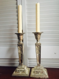 Vintage Ornate Silver Orate Candleholders