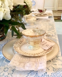 Vintage Hankies with Teacups