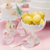 Milk Glass Compote with Lemons