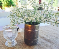 Vintage Votive with Flower Vase