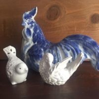 Vintage Blue and White Rooster