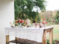 Vintage Lace Tablecloth with Desserts