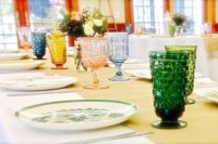 Vintage Colored Goblets Place Settings