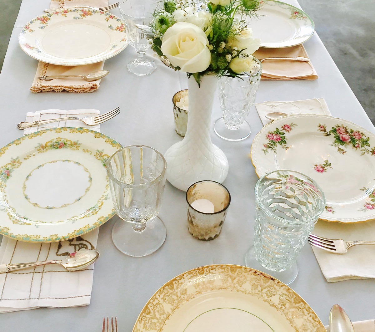 Southern Vintage Table Vintage China Rental NC