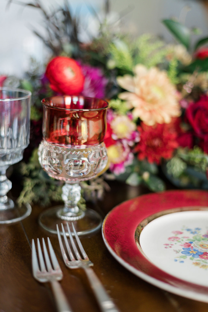 Vintage Place Setting in Red