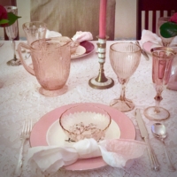 Pink Place Settings with Pink Goblets