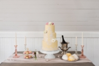 Vintage Milk Glass Cake Stand on Dessert Table