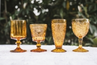 Vintage Amber Goblets