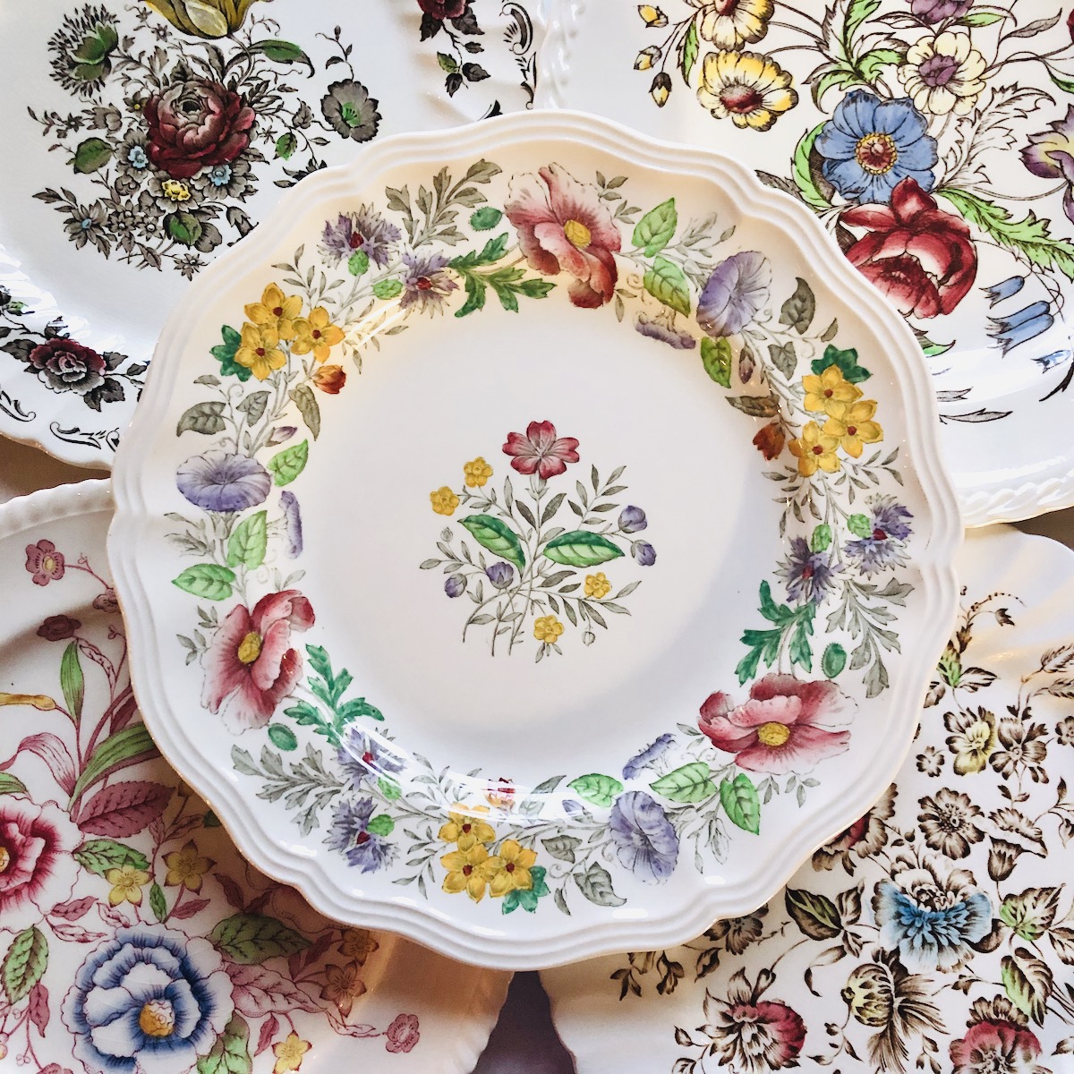 Vintage Floral China Plates