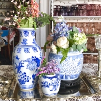 Blue and White Vases and Planter