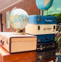 Vintage Globes and Suitcases