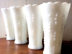 Vintage Milk Glass Rain Vases