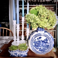 Vintage Blue and White Vase