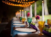 Wedding Table with Vintage Colored Goblets