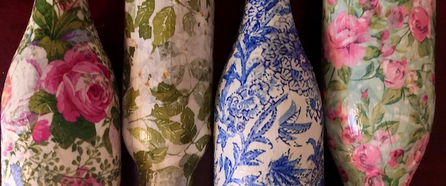 Decoupaged Bottles