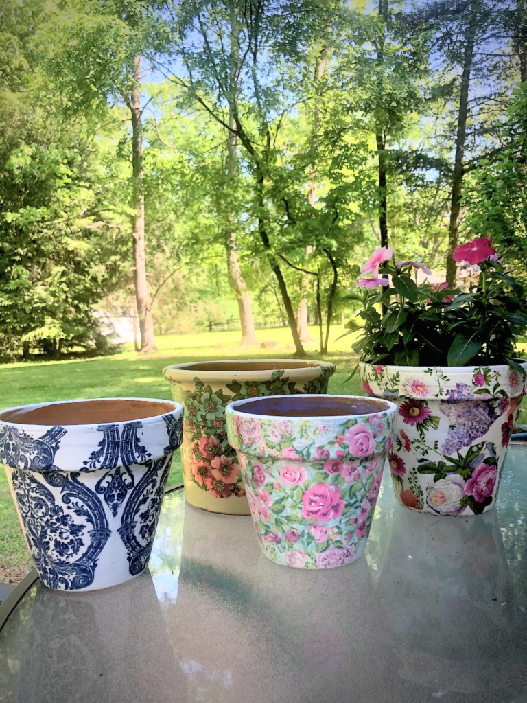 Decoupaged Pots