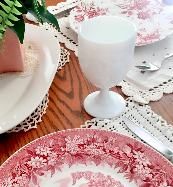 Vintage Red and White Place Settings