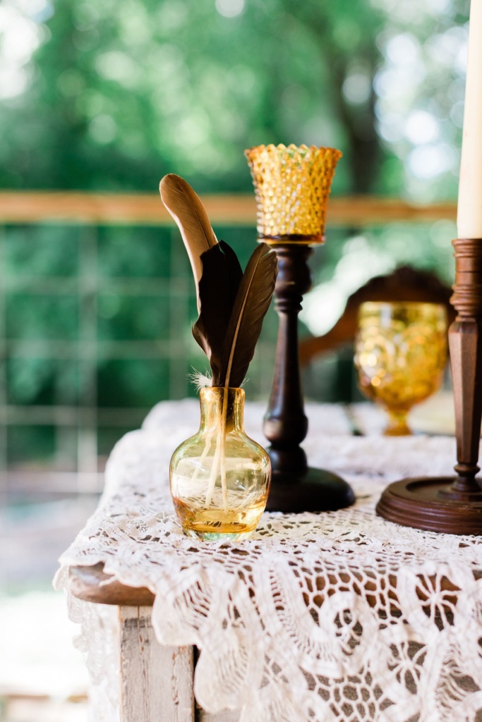 Wooden CandleHolder and Amber Votive