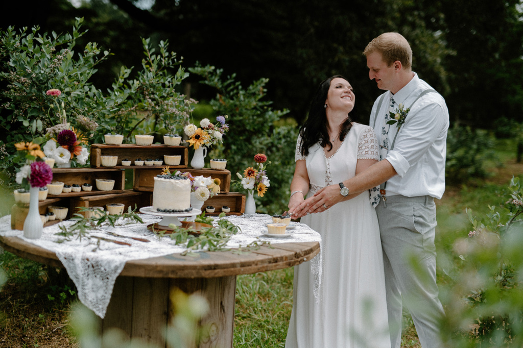 Blueberry Dessert Table with Couple