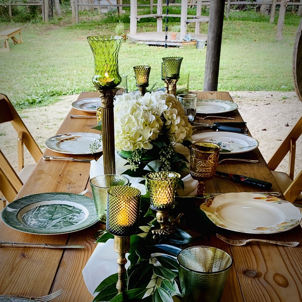 Vintage Green Tablescape