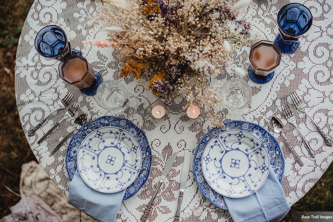 Vintage Blue and White Place Settings