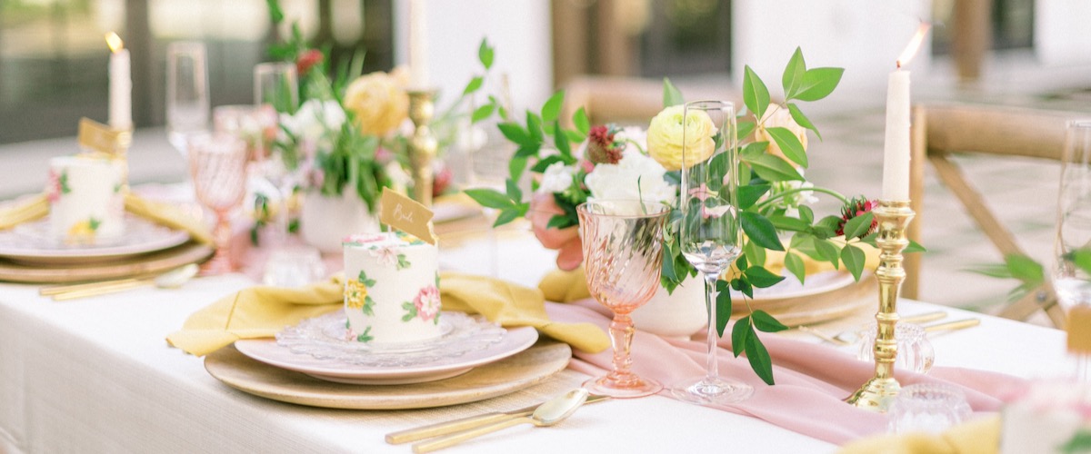 Yellow and Pink Tablescape