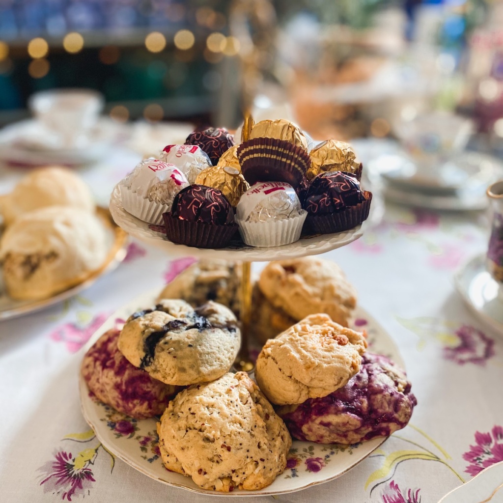 Vintage Tiered Stand with Food