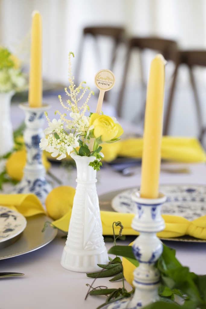 Blue and Yellow Tablescape