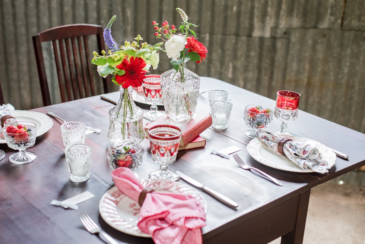 Vintage Red Place Setting