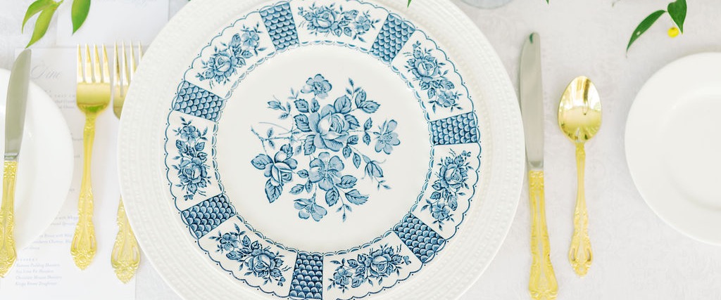 Vintage Blue and White Plate