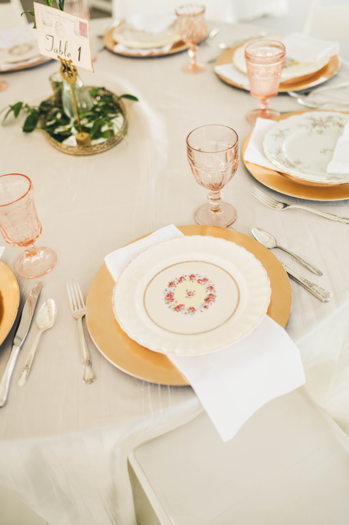 Vintage Reception Tables at The Victorian Youngsville