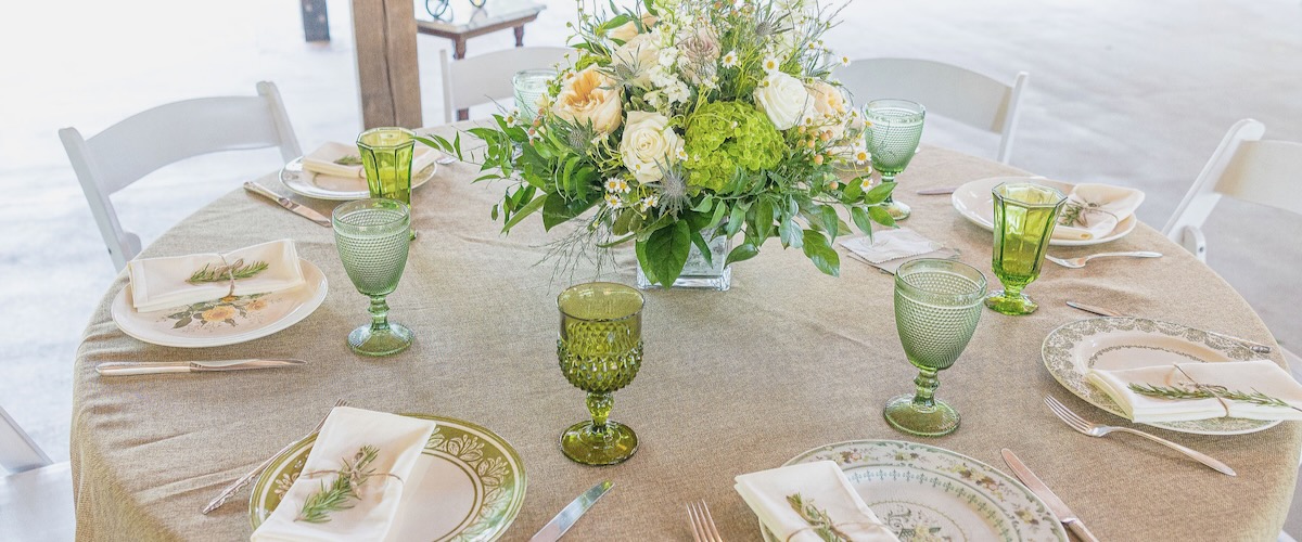 Vintage Reception Tables in Green