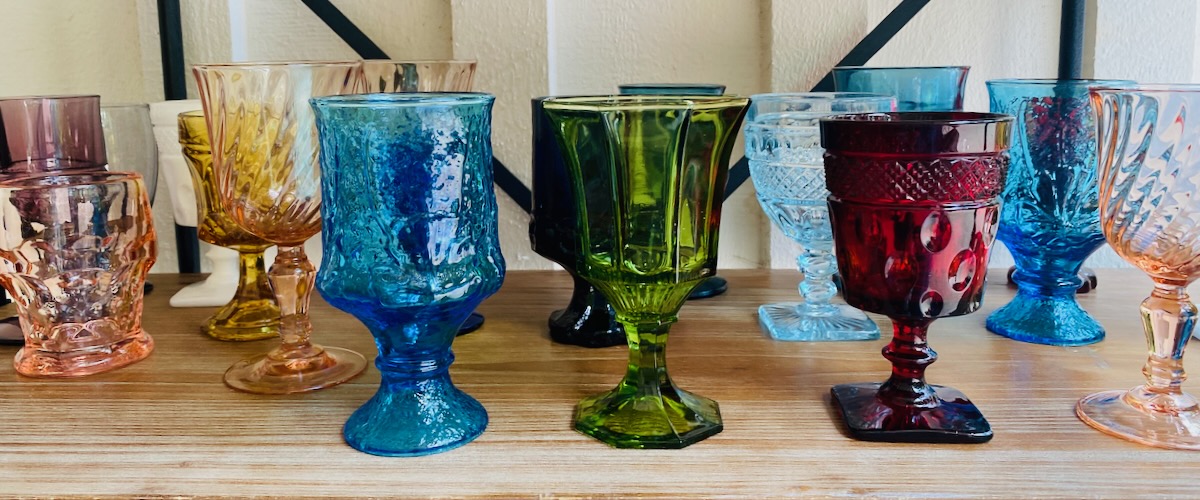 Vintage Colored Wine Goblets