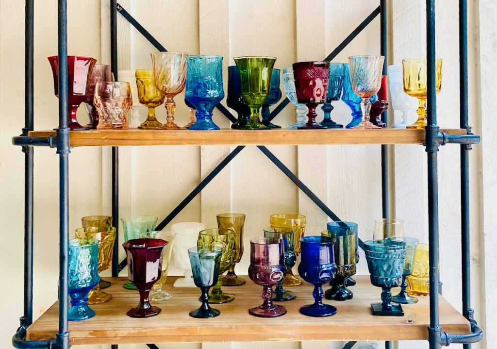 Vintage Colored Wine Goblets