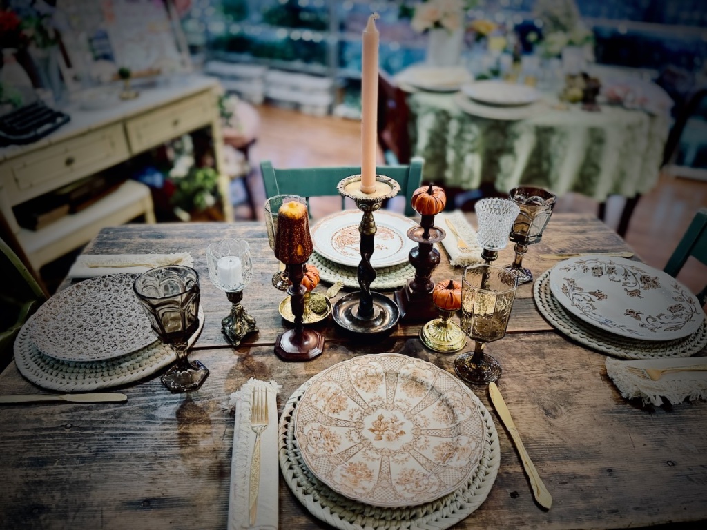 Vintage Brown Table Settings