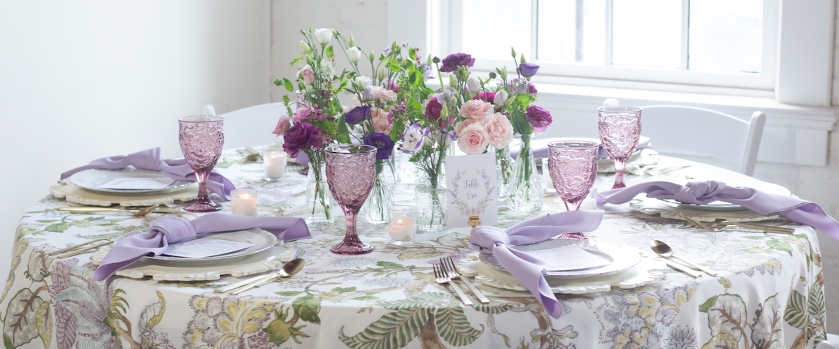 Lilac and Purple Tablescape