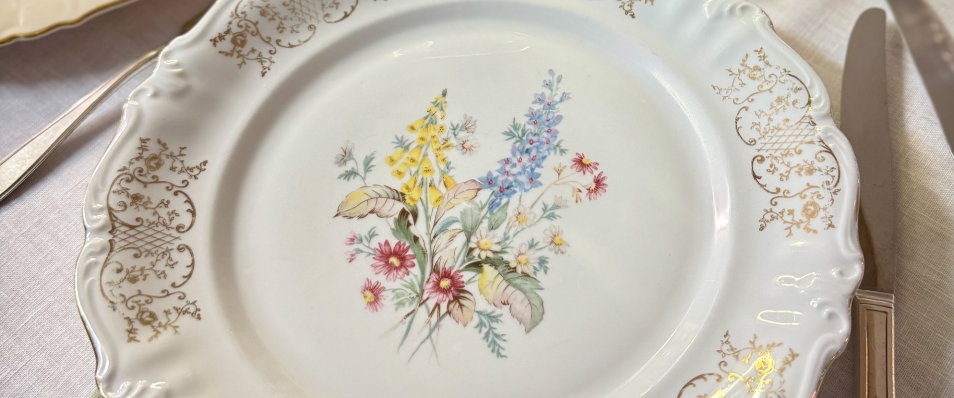 Vintage Floral Plate